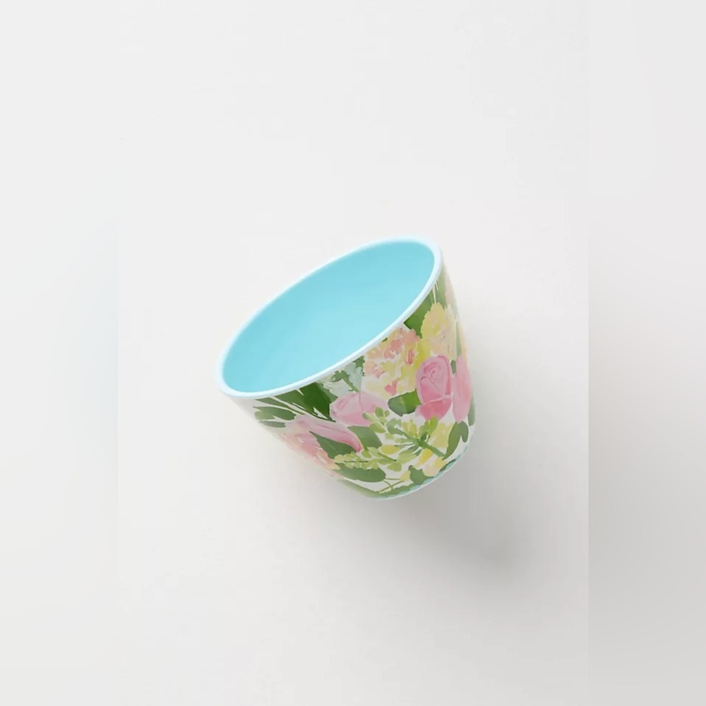 Anthropologie Paint + Petals Melamine Nut Bowl Green Motif